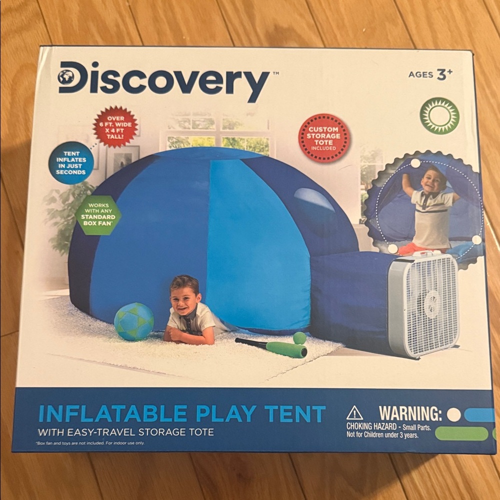 Discovery Blue and White Inflatable Play Tent